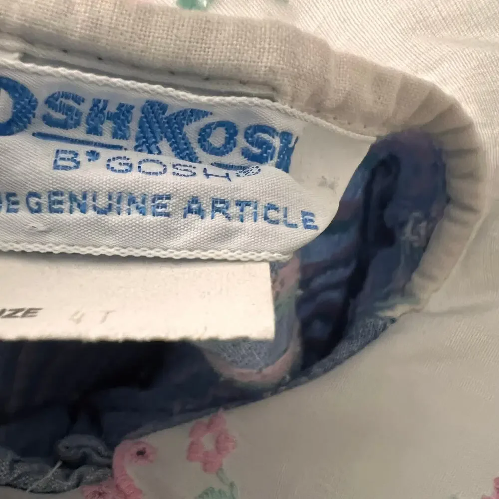 OshKosh B'gosh Vintage Top Shirt Peter Pan Collared‎ Button Front Girls Size 4